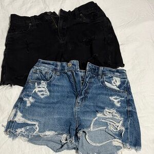 American Eagle Outfitters Black and Blue Jean Shorts